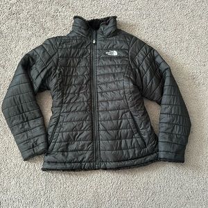 North face reversible black coat